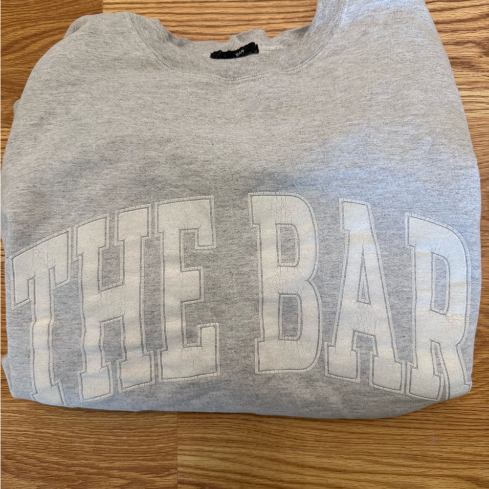 THE BAR Heather Gray Crewneck Pullover